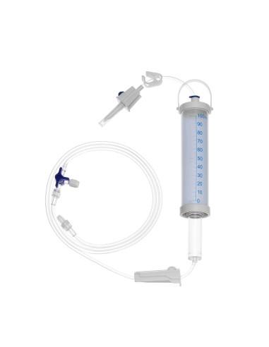 Burette Graduée 100ml Avec Perfuseur et Robinet 3 Voies (20pcs) Doctoshop Tunisie