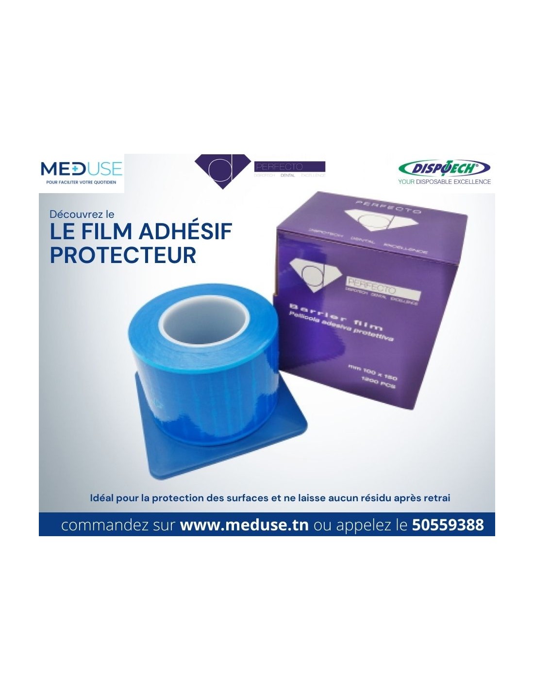 Film adhesif de protection equipements et surface (1200 pcs)